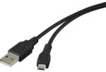 Renkforce USB 2.0 csatlakozókábel, 1x USB 2.0 dugó A - 1x USB 2.0 dugó mikro B, 1 m, fekete, aranyozott, renkforce