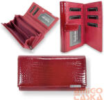 Jennifer Jones Női Bőr Pénztárca 5199-2 Piros Lakk - Nagy Méret - Extra Kártyatartóval (5199-2)