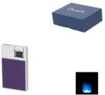 Caseti Flat Flame szúrólángos szivaröngyújtó - króm és lila színű (A-281115)