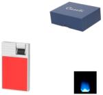 Caseti Flat Flame szúrólángos szivaröngyújtó - króm és piros színű (A-281108)
