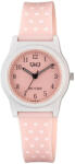 Q&Q karóra, quartz, fehér színű műanyag tok, rózsaszín színű számlap, rózsaszín műanyag szíj, G23A-018VY (4215-0)