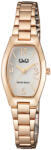 Q&Q női karóra, quartz, rózsaarany színű fém tok, rózsaarany színű acél karcsat, ezüst színű számlap, Q06A-003PY (4091-4)