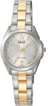 Q&Q női karóra, quartz, ezüst színű tok, bicolor színű fémcsat, ezüst számlap C05A-019PY (4218-1)