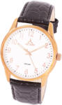 ASTRON 5552-0 férfi karóra, rózsaarany színű nemesacél tok, fekete bőrszíj, fehér számlap, keményített ásványüveg, quartz szerkezet, 50 m (5 ATM) vízállóság (5552-0) - oranagykereskedes