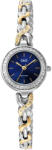Q&Q női karóra, ezüst színű fémtok, bicolor színű fémcsat, kék számlap F08A-003PY (4214-6)
