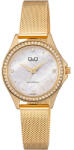 Q&Q női karóra, quartz, arany színű tok, arany színű fémcsat, gyöngyház színű számlap C80A-004PY (4219-3)
