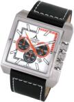ASTRON 5675-7 férfi karóra, chronograph, ezüst színű nemesacél tok, fekete bőrszíj, fehér számlap, keményített ásványüveg, quartz szerkezet, 50 m (5 ATM) vízállóság (5675-7) - oranagykereskedes