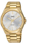 Q&Q férfi karóra, arany színű tok, arany színű fémcsat, ezüst számlap Q05C-004PY (4219-6)
