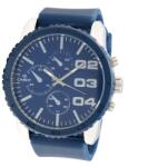 Cardy férfi karóra, ezüst színű fémtok, kék színű műanyag szíj, kék színű számlap, quartz szerkezet, cseppmentes vízállóság (2655-8)