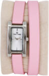 TIKO TIME női karóra, quartz, ezüst színű fémtok, ezüst színű számlap, rózsaszínű bőrszíj (hosszú) (7540-6)