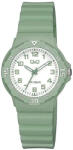 Q&Q gyerek karóra, zöld műanyag tok, zöld műanyag szíj, fehér számlap, V07A-005VY (4212-1)