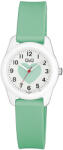 Q&Q gyerek karóra, quartz, fehér színű műanyag tok, fehér színű számlap, zöld színű műanyag szíj, VS65J001Y (4094-5)