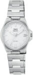 Q&Q női karóra, ezüst színű nemesacél tok, ezüst színű nemesacél csat, ezüst számlap, (Superior), S22A-001VY (4211-9)