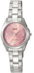 Q&Q női karóra, ezüst színű fémtok, rózsaszín színű számlap, ezüst színű fémcsat C05A-015PY (4213-1)