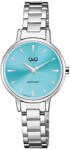 Q&Q női karóra, quartz, ezüst színű tok, ezüst színű fémcsat, kék számlap Q56A-002PY (4220-0)