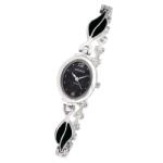 ASTRON 5749-1 női karóra, ezüst színű fém tok, ezüst színű fémcsat, fekete számlap, keményített ásványüveg, quartz szerkezet, cseppmentes vízállóság (5749-1) - oranagykereskedes