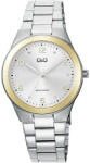 Q&Q női karóra, quartz, bicolor színű fémtok, ezüst színű nemesacél csat, ezüst színű számlap, Q78B-002PY (4211-2)
