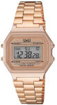 Q&Q digitális karóra, rózsaarany színű tok, rózsaarany színű fémcsat, LCD kijelzés, G17A-004JY (4219-5)
