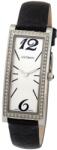 ASTRON 5637-8 női karóra, ezüst színű nemesacél tok, fekete bőrszíj, fehér számlap, keményített ásványüveg, quartz szerkezet, cseppmentes vízállóság (5637-8) - oranagykereskedes