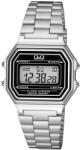 Q&Q férfi digitális karóra, quartz, ezüst színű fémtok, LCD kijelzés, ezüst színű acél karcsat, G17A-001JY (4093-5)