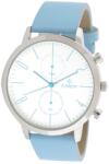 Cardy férfi karóra, ezüst színű fémtok, világoskék színű szíj, ezüst színű számlap, quartz szerkezet, cseppmentes vízállóság (2652-7)
