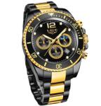 LIGE Ceas LIGE UG-23707 - Negru / Aurie KP23707 Ceas