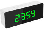 MRG Ceas Digital Led cu Oglinda MRG M1162, De Birou, Termometru si Alarma, Iluminare Continua, Afisaj 12/24 h, USB, Afisaj Verde Ceas