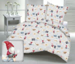  Kislány - ajándékcsomag mintás 3 részes karácsonyi ágynemű huzat szett világosszürke alapon - 140x200 cm