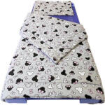  90x130 cm gyerek ágynemű garnitúra gyerekmintás: szürke - rózsaszín egérfejes