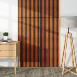 Wohnen Akusztikus fali panel 4db 120x60 cm teakfa hatású lamellás falburkolat dekorpanel