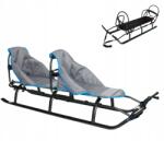 Skyline Fém szánkó, háttámlával, iker matrac, szürke, LED, 100kg teherbírás (SD0006)