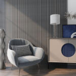 Wohnen Akusztikus fali panel 8db 120x60 cm szürke tölgyfa hatású lamellás falburkolat dekorpanel