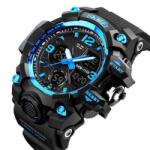 Skmei Ceas barbatesc, Skmei, Shock resistant, Cronograf, Army, Militar, Sport, Digital, Rezistent la apa si socuri, Albastru Ceas