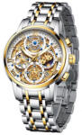 LIGE Ceas barbatesc Lige Argintiu Auriu Afisare data Analog Quartz Ceas