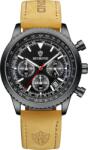 BinBond Ceas barbatesc Quartz Analog Elegant Piele Maro Negru Ceas