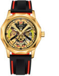 Forsining Ceas Barbati Forsining 8284 Negru-Auriu Mecanic , Design Luxury, Functii Multiple, Rezistent la Apa 3ATM Ceas