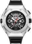 LIGE Ceas Barbati Lige 89111 Argintiu-Negru , Design Luxury, Functii Multiple, AfiE aj Luminos, Rezistent la Apa 3ATM Ceas