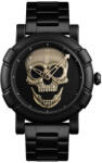 Skmei Ceas barbatesc Craniu Auriu Quartz Analogic Otel Negru Ceas