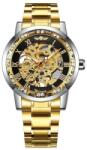 T-WINNER Ceas Barbati T-Winner 8012 Auriu Mecanic , Design Luxury, Functii Multiple, Rezistent la Apa 3ATM Ceas