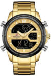 Naviforce Ceas barbatesc Naviforce Cronograf Alarma Lumina fundal Digital Quartz Auriu Ceas