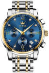 OLEVS Ceas barbati Olevs Analog Quartz Business Cronograf Data Argintiu Ceas