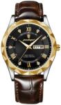 Poedagar Ceas barbatesc Poedagar Luxury Fashion Casual Quartz Data Calendar Piele naturala Ceas