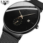 LIGE Ceas barbatesc de mana Lige Elegant Casual Quartz Top Brand Luxury Fashion Analog Negru Ceas