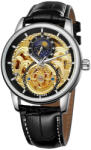 T-WINNER Ceas Barbati T-Winner 8177 Negru-Auriu Mecanic , Design Luxury, Functii Multiple, Rezistent la Apa 3ATM Ceas