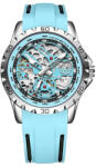 LIGE Ceas Barbati Lige 89118 Cyan , Ceas Mecanic, Design Sport, Functii Multiple, AfiE aj Luminos, Rezistent la Apa 3ATM Ceas