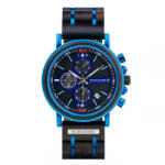 Bobo Bird Ceas barbati Bobo Bird Lemn Cronograf Afisare data Quartz Analog Casual Elegant Albastru Ceas