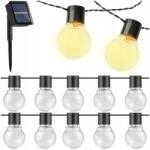 BERGE Napelemes kerti fényfüzér, LED, kültéri, 5m, 10LED, IP44 (Girlanda Solarna BLS025 5m 10LED)