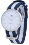 Curren Elegáns Q&Q férfi karóra, kék, fehér nylon szíjjal. 516oc