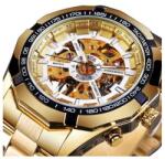 Winner Arany színű automata karóra, látható szerkezettel. 342-1oc