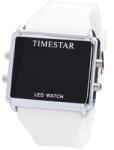 Timestar Uniszex szilikon szíjas ledes karóra. Fehér 250-1oc